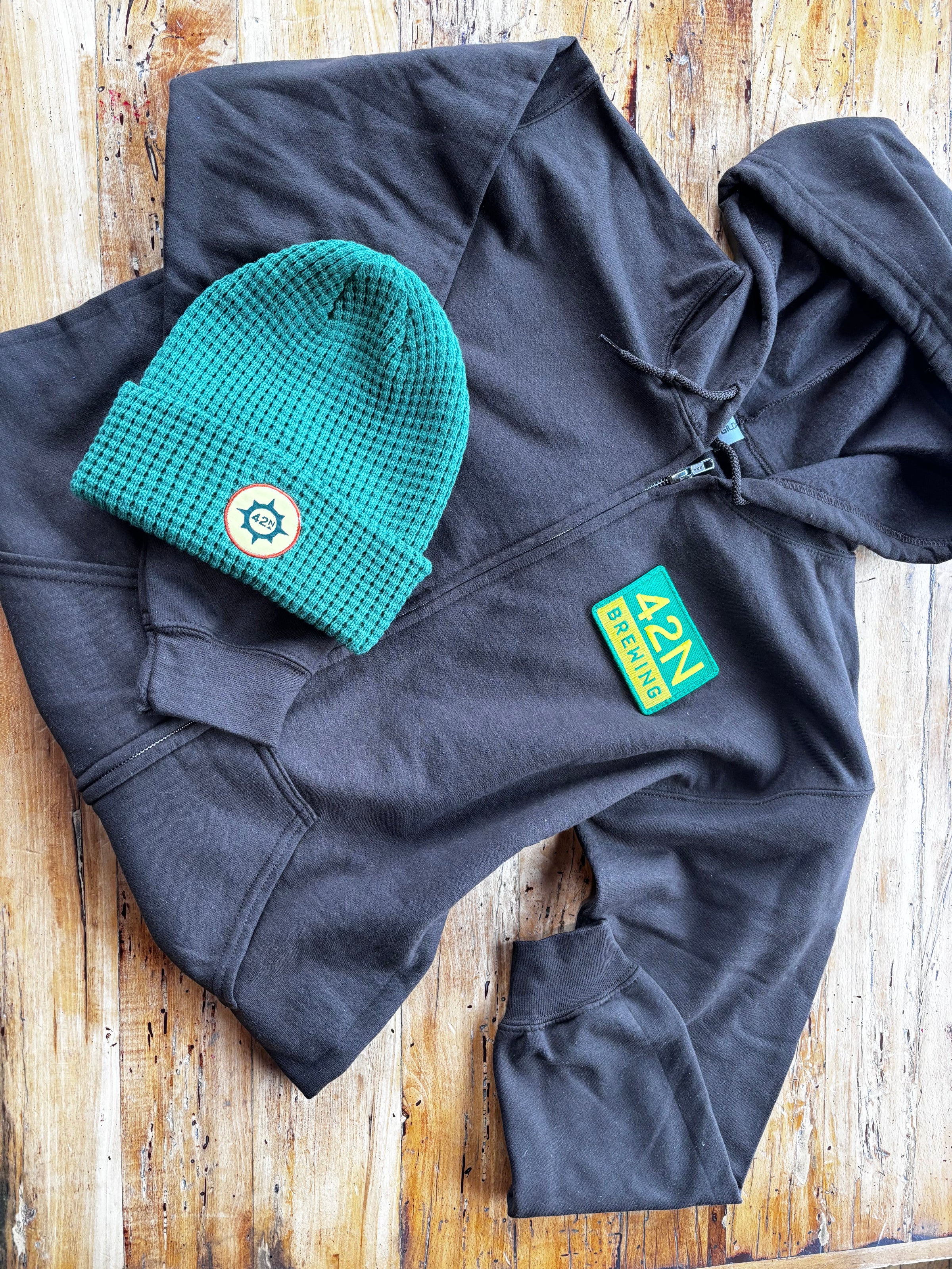 Zip Hoodie w/patch | 42 North Brewing Company